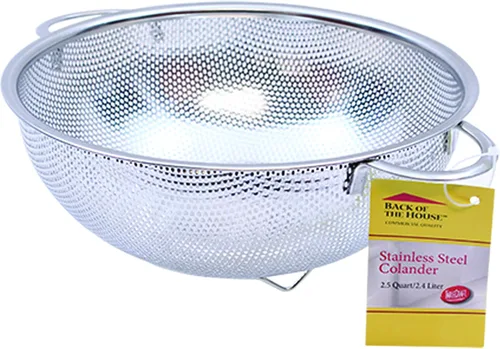 Miniatura 4 de Tablecraft Colador de 1.5 cuartos de galón con asas, acero inoxidable