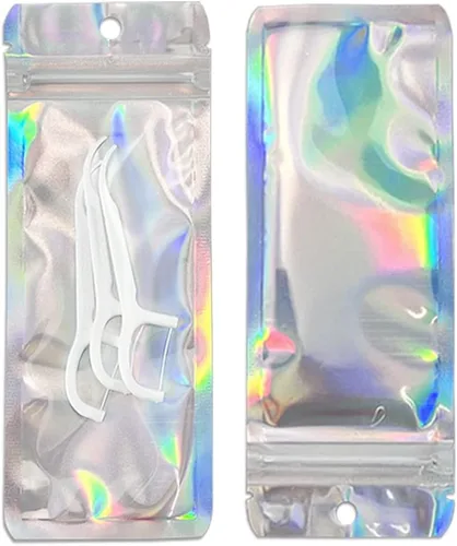 Miniatura 4 de PABCK 100 unidades de 2.36 x 5.9 pulgadas (tamaño interior de 1.9 x 4.65 pulgadas), bolsas de papel de aluminio resellable frontal transparente