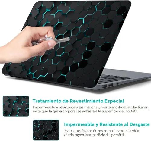 Miniatura 5 de Adhesivo para laptop de 12.1-15.6 pulgadas, calcomanía reutilizable universal de vinilo para laptop, protector de arte impermeable en color panal