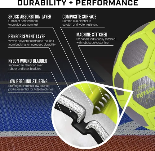 Miniatura 7 de GoSports Pelotas de fútbol sala Elite – Elige un paquete individual o seis – Ideal para juegos de fútbol sala en interiores o exteriores o práctica