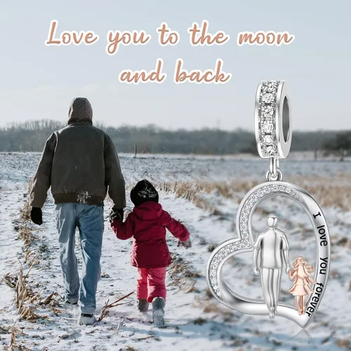 Miniatura 173 de PROESS Dije para padre, madre e hija, pulsera de plata de ley para pulseras, regalos de cumpleaños, día de San Valentín, para hija, madre, amante