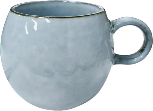 Taza de café grande de cerámica de 16 onzas, sin plomo, redonda, con asa, taza de té vintage para oficina en casa, apta para microondas y Azul