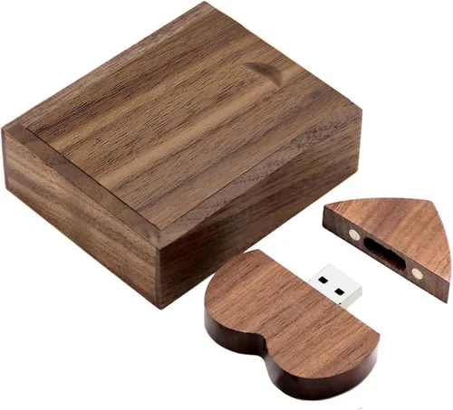 Miniatura 9 de Unidad flash de madera en forma de corazón 32GB USB3.0 con caja de regalo, unidad USB de madera 32G USB 3.0 Super-Speed JumpDrive caja de madera