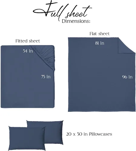 Miniatura 5 de Northwest Ashford Home Essentials Bedding - Juego de sábanas de 4 piezas, tamaño Full, Azul Estate