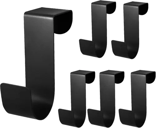 Miniatura 8 de Biaungdo 6 Piezas Ganchos para Puerta de Gabinete, Ganchos Colgadores Organizadores Soporte de Acero Inoxidable Marrón para la Parte Posterior