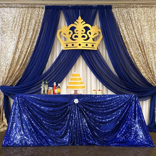 Miniatura 24 de PartyDelight Mantel de lentejuelas redondo de 50 pulgadas, color dorado claro, adorno de mesa para decoración de bodas, fiestas, cumpleaños