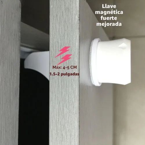 Miniatura 6 de 2 paquetes de Vmaisi, cerraduras magnéticas para gabinete con llaves - Llaves de repuesto extra resistentes para cajones de imanes a prueba de bebés