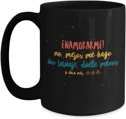 Taza de Café Enamorarme Vaso, taza de café divertidas, tazas personalizadas, taza de café inspiradoras, taza con mensajes positivos.
