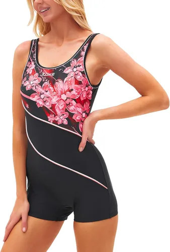 Miniatura 2 de karrack Traje de baño deportivo de una pieza para mujer, espalda cruzada, trajes de baño modestos, competición de entrenamiento