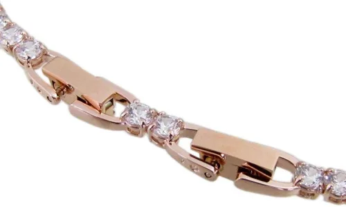 Miniatura 2 de Pulsera de tenis de lujo unisex de cristal Swarovski chapado en oro rosa #5513400