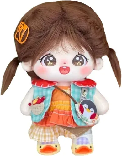 Miniatura 37 de niannyyhouse Muñeca de peluche de 7.9 in para niña, cuerpo de peluche humanoide, sin atributo, 8 pulgadas, cuerpo normal, ropa de vestir, regalos