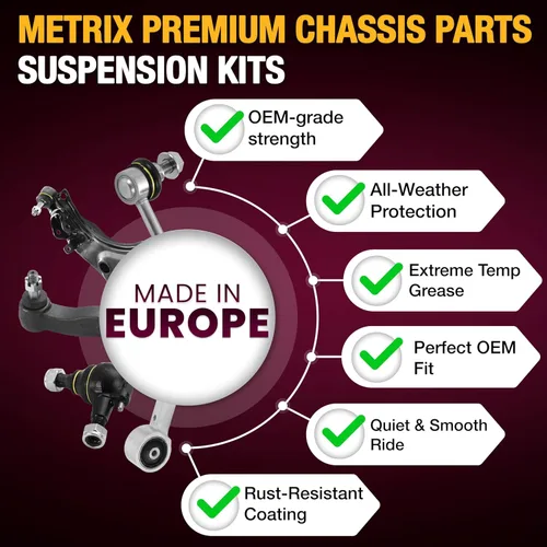 Miniatura 6 de Metrix Premium Chassis Parts - 4 piezas de brazo de control delantero inferior y barra estabilizadora delantera estabilizador final kit para 03-08