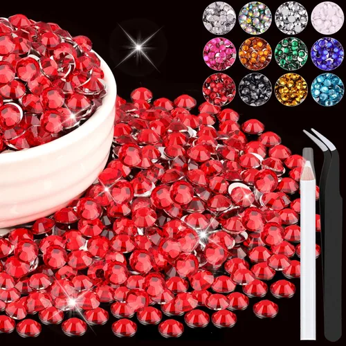 Miniatura 63 de 12000 diamantes de imitación de resina de 0.079 pulgadas a granel para manualidades (transparente), cristales deslumbrantes con parte trasera plana