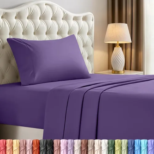 Miniatura 70 de Juego de sábanas King de Utopia Bedding – Juego de 4 sábanas para cama King, microfibra suave y transpirable, incluye 1 sábana bajera, 1 sábana Beige