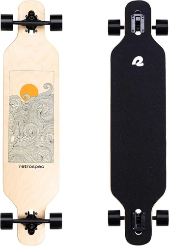 Miniatura 9 de Retrospec Rift Drop-Through Longboard Skateboard Complete Canadian Maple Wood Cruiser w/Drop-Through Trucks for Commuting, Cruising, Carving &