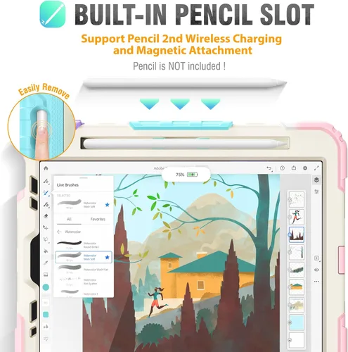 Miniatura 3 de HXCASEAC Funda para iPad Pro de 11 pulgadas (2022/2021/2020/2018) a prueba de golpes con soporte para lápiz, protector de pantalla, correa de mano