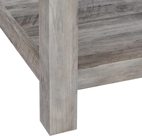 Miniatura 6 de ROCKPOINT Muebles estilo granero estilo granja rectangular acento mesa de centro, gris lavado