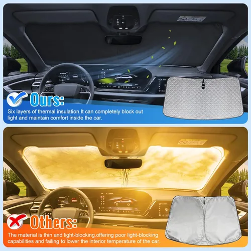 Miniatura 5 de Parasol de 6 capas para parabrisas de Honda Element 2003-2011, parasol plegable para automóvil con bolsa de almacenamiento, reflectante del calor