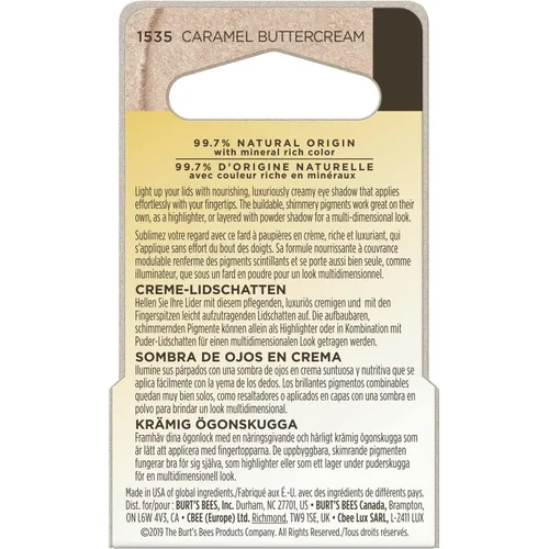 Miniatura 9 de Burt's Bees Color Nurture - Sombra de ojos en crema con color para construir para lograr la intensidad deseada, crema de mantequilla de caramelo