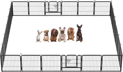 Miniatura 24 de BestPet Extensión de corral para perros 32 pulgadas, 2 paneles Corral resistente para mascotas con ejercicio de metal Paneles de cerca