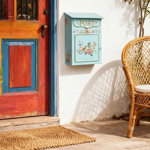 Miniatura 6 de Buzón vintage de montaje en pared para exteriores, buzones pequeños para casa exterior de metal, estilo antiguo, dije nostálgico para decoración
