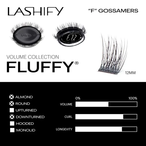 Miniatura 3 de Lashify Extensiones de pestañas esponjosas de 0.472 pulgadas (0.472 in), color negro, pestañas postizas fáciles de hacer tú mismo para añadir