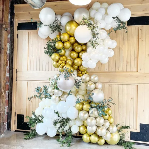Miniatura 4 de KOMOREBI Globos blancos de 10 pulgadas, 100 globos blancos lisos de látex para cumpleaños, compromiso, boda, baby shower, aniversario, decoración