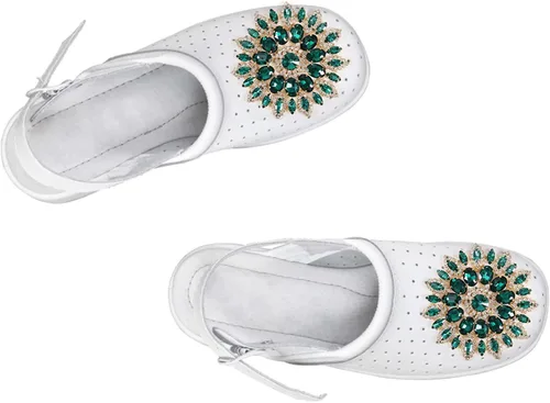 Miniatura 2 de Broche de flores de diamantes de imitación de cristal, base de oro verde para mujer, broche de ramillete grande de 4.3 in, bolso de bufanda