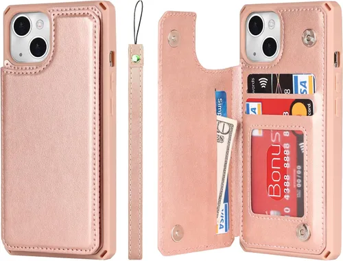 Miniatura 26 de Cavor para iPhone 13 Funda con Tarjetero iPhone 13 Funda Tipo Cartera, para iPhone 13 Funda para Hombres Mujeres, Fundas para iPhone 13 Funda