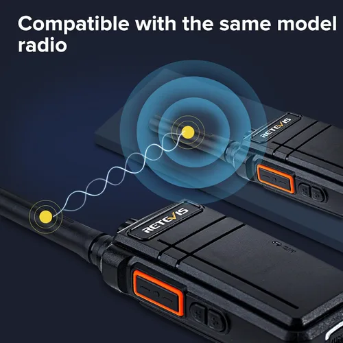 Miniatura 7 de Retevis RB37 Walkie Talkies Bluetooth con cargador de 6 vías, radio inalámbrica de dos vías con auricular, linterna, 2000 mAh para 21 horas, tipo C