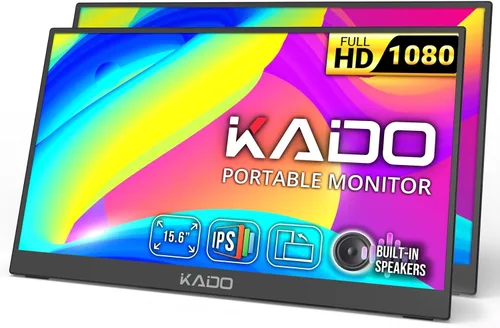 Miniatura 11 de Monitor portátil Kado de 15.6 pulgadas FHD, 100% sRGB, ultradelgado, monitor para laptop 1920x1080, 1080p IPS, segunda pantalla, soporte de 180°