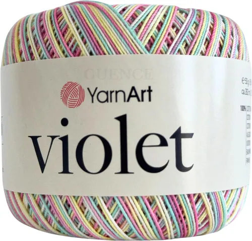 Miniatura 33 de Yarn Art - 1 madeja YarnArt Violet, 100 hilos de hilo de algodón mercerizado, hilo de ganchillo para tejer a mano, bordado y manualidades