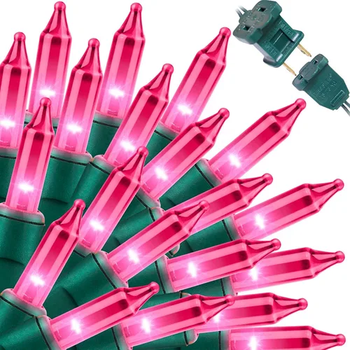 Miniatura 26 de LAMPHOME Cadena de luces navideñas, juego de 100 mini luces incandescentes para uso en interiores y exteriores (Amarillo)