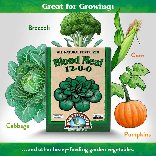 Miniatura 3 de Down To Earth All Natural Fertilizers Harina de sangre orgánica - Alimento vegetal con alto contenido de nitrógeno para crecimiento verde 12-0-0, 4