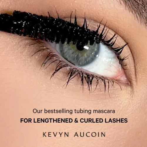 Miniatura 4 de Kevyn Aucoin The Curling Mascara, Black: cepillo de volumen clásico. Tecnología de tubos. Uso todo el día. Libre de grumos y escamas. Maquillador