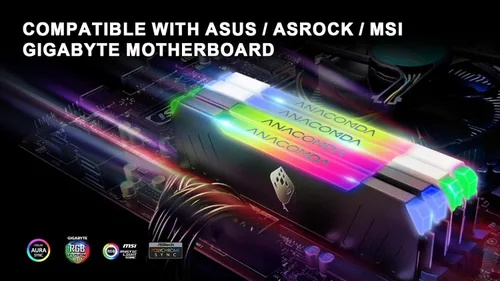 Miniatura 3 de ANACOMDA ET RGB Gaming DDR4 288-Pin PC RAM Memoria 3600MHz (PC4 28800) CL18 16GB (8GBX2) UDIMM (negro) con modelo de memoria de escritorio disipador