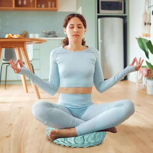 Miniatura 7 de Yerliker 6 cojines de suelo redondos de terciopelo de 15 pulgadas, cojines flexibles y coloridos para sofá, silla, sala de estar, dormitorio