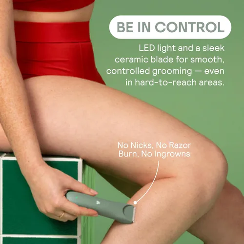 Miniatura 6 de MERIDIAN Slimmer Trimmer – Afeitadora eléctrica para mujer, recortador de línea de bikini y pelo púbico, recargable e impermeable, sin dolor, Salvia