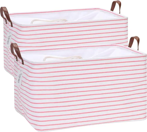 Miniatura 82 de Hinwo 31L Bolsas de almacenamiento grandes, organizadores de armario y almacenamiento, cestas de estante, cestas de almacenamiento plegables