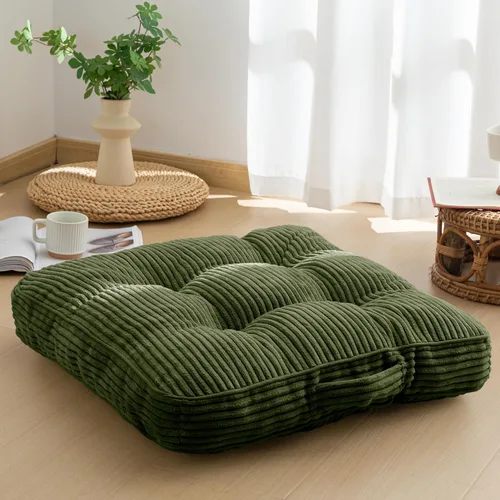 Miniatura 69 de HIGOGOGO Cojín de suelo para adultos, cojín de meditación, grande y redondo, funda de pana copetuda, para sala de estar o yoga, 22 x 22 pulgadas