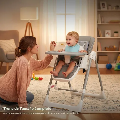 Miniatura 2 de Sillas altas para bebés y niños pequeños, se convierten en columpios de bebé, silla alta plegable, ajustable, convertible con asiento reclinable