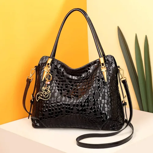 Miniatura 3 de Bolso de mano de cuero genuino para mujer, bolso de mano grande de trabajo con asa superior, bolso de hombro para mujer
