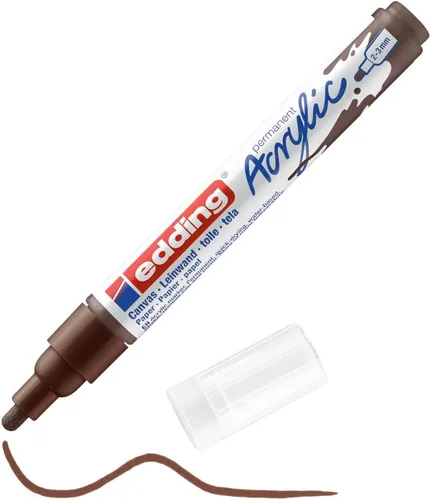 Miniatura 33 de edding 5100 Medium Grey-1 Punta redonda impermeable de 0.079-0.118 in, pintura acrílica para dibujar sobre lienzo, papel de arte y marcadores