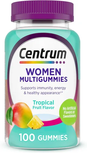 Centrum Gomitas Multivitamínicas para Mujeres, Apoyo Inmune, Energía, Aspecto Saludable, 100 Unidades, Suministro para 50 Días