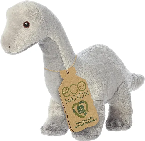 Miniatura 5 de Aurora® Animal de peluche ecológico Eco Nation™ Brachiosaurus - Conciencia ambiental - Materiales reciclados - Gris 13.5 pulgadas