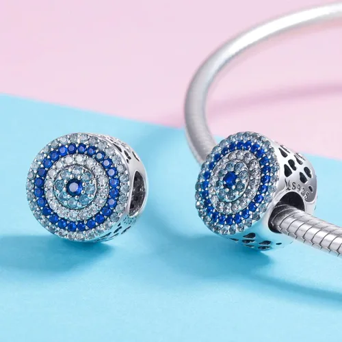 Miniatura 85 de BISAER Hamsa - Dije de mano de plata de ley, piedras preciosas azules de mal de ojo, se adapta a brazalete, pulsera, collar