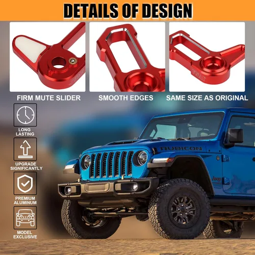 Miniatura 5 de JVMA Freedom - Pestillo de panel de techo rígido para Jeep Wrangler JL JLU 2018-2024 2025 2026 y Jeep Gladiator JT, accesorios interiores de Rojo