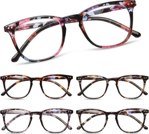Miniatura 11 de Gafas de Lectura para Mujeres, Lentes con Bisagra de Resorte Anti Fatiga Visual, Gafas de Moda con Estampado de Patrón, Lentes de Trampa
