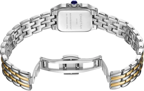 Miniatura 5 de CHEETAH Relojes de oro para mujer con pulsera vintage pequeña, esfera romana rectangular