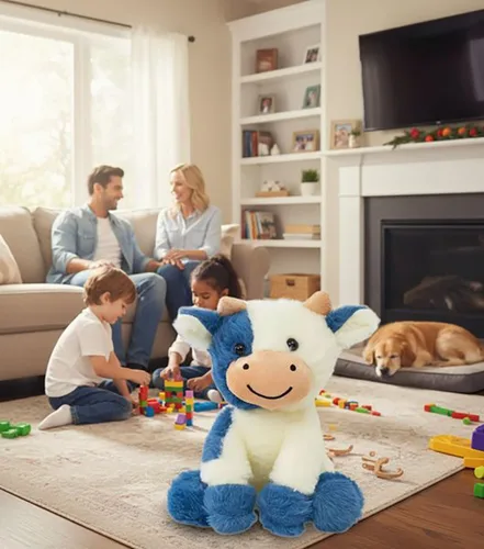 Muñeca de vaca de peluche suave y linda de 8 pulgadas, muñeca de vaca de felpa para niñas y niños (zuo NIU Shen lanse)